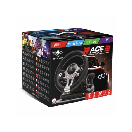 Pack Gaming Volant + Pédale Race Wheel Pro 2 noir - SPIRIT OF GAMER - JVSOG-RWP2