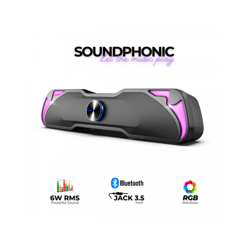 Barre de son Bluetooth Soundphonic RGB 6W RMS Noir - ADVANCE - HPSP-230SOG
