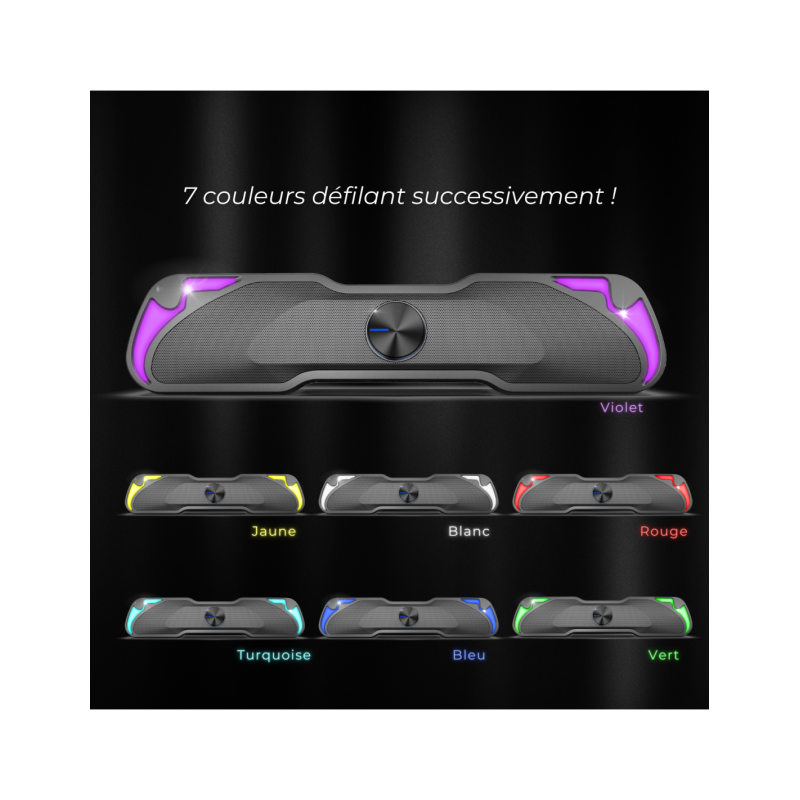 Barre de son Bluetooth Soundphonic RGB 6W RMS Noir - ADVANCE - HPSP-230SOG