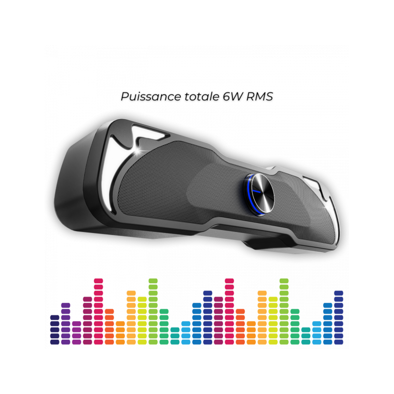 Barre de son Bluetooth Soundphonic RGB 6W RMS Noir - ADVANCE - HPSP-230SOG