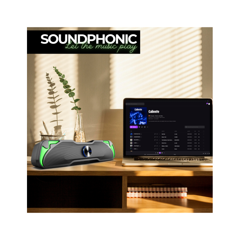 Barre de son Bluetooth Soundphonic RGB 6W RMS Noir - ADVANCE - HPSP-230SOG