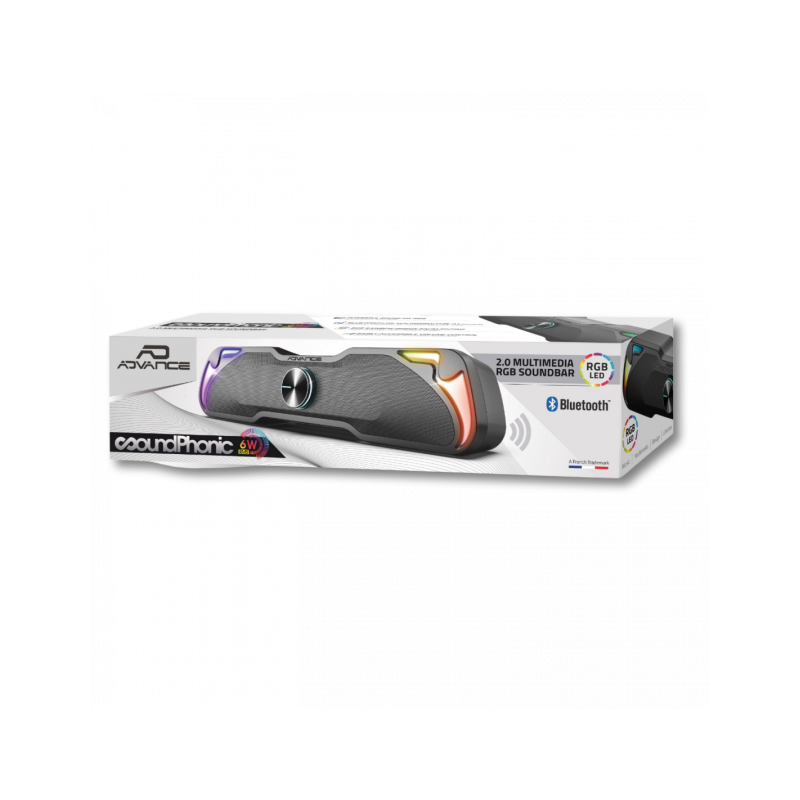 Barre de son Bluetooth Soundphonic RGB 6W RMS Noir - ADVANCE - HPSP-230SOG