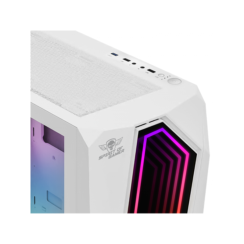 Boitier PC gaming ATX RGo Infinity Artic Blanc - SPIRIT OF GAMER - BOIT8201WTSOG