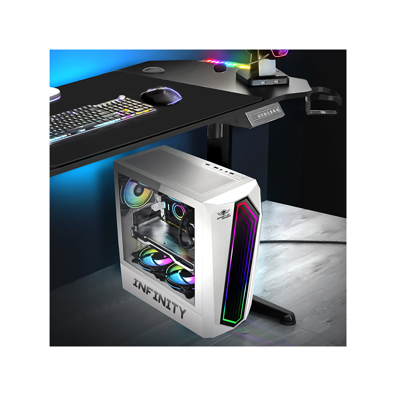 Boitier PC gaming ATX RGo Infinity Artic Blanc - SPIRIT OF GAMER - BOIT8201WTSOG