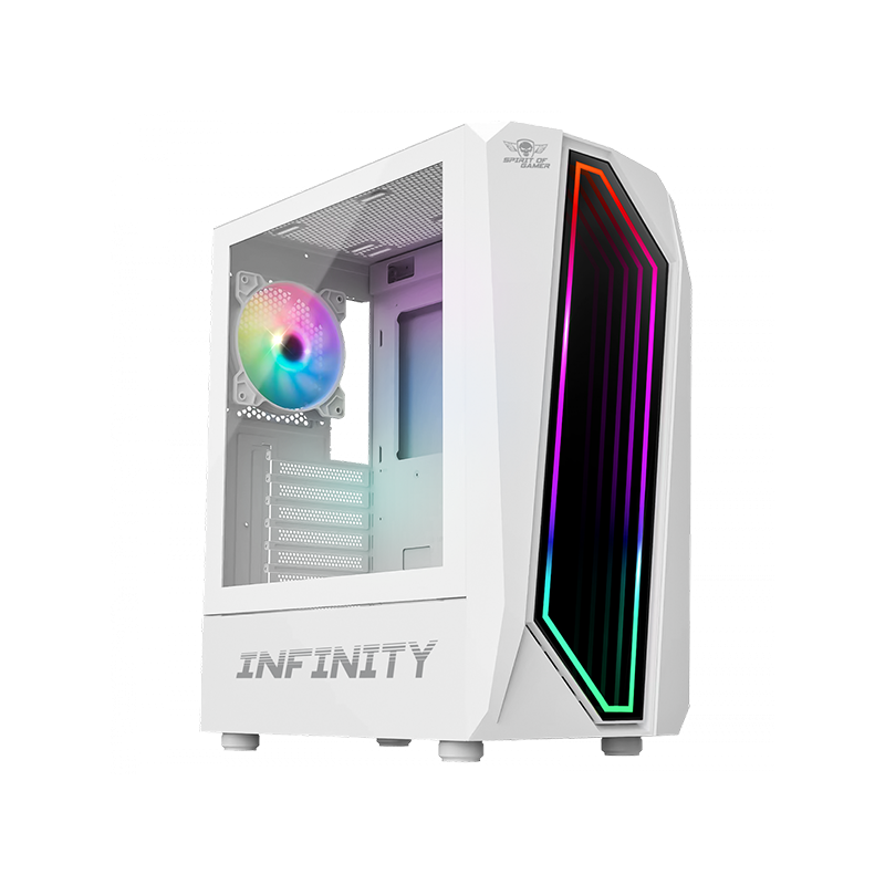 Boitier PC gaming ATX RGo Infinity Artic Blanc - SPIRIT OF GAMER - BOIT8201WTSOG