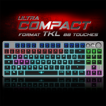 Clavier gaming mécanique sans fil RGo Xpert K1300 Alu/Noir - SPIRIT OF GAMER - CLAVCLA-XK1300RFSOG