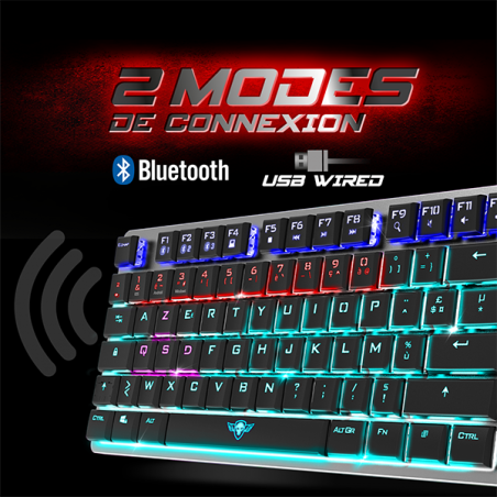 Clavier gaming mécanique sans fil RGo Xpert K1300 Alu/Noir - SPIRIT OF GAMER - CLAVCLA-XK1300RFSOG