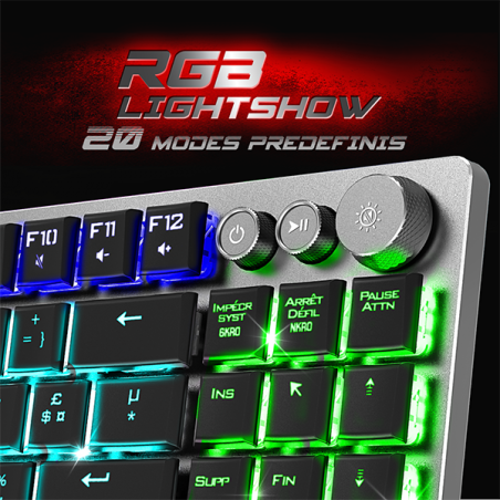 Clavier gaming mécanique sans fil RGo Xpert K1300 Alu/Noir - SPIRIT OF GAMER - CLAVCLA-XK1300RFSOG