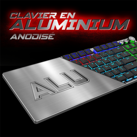 Clavier gaming mécanique sans fil RGo Xpert K1300 Alu/Noir - SPIRIT OF GAMER - CLAVCLA-XK1300RFSOG