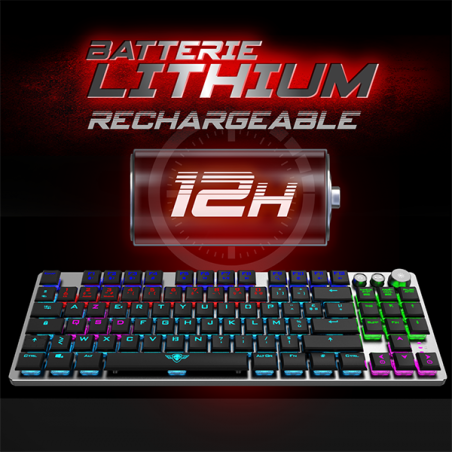 Clavier gaming mécanique sans fil RGo Xpert K1300 Alu/Noir - SPIRIT OF GAMER - CLAVCLA-XK1300RFSOG