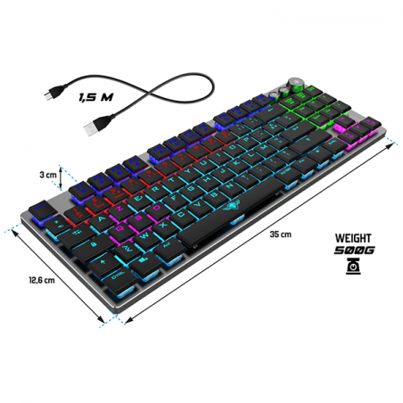 Clavier gaming mécanique sans fil RGo Xpert K1300 Alu/Noir - SPIRIT OF GAMER - CLAVCLA-XK1300RFSOG