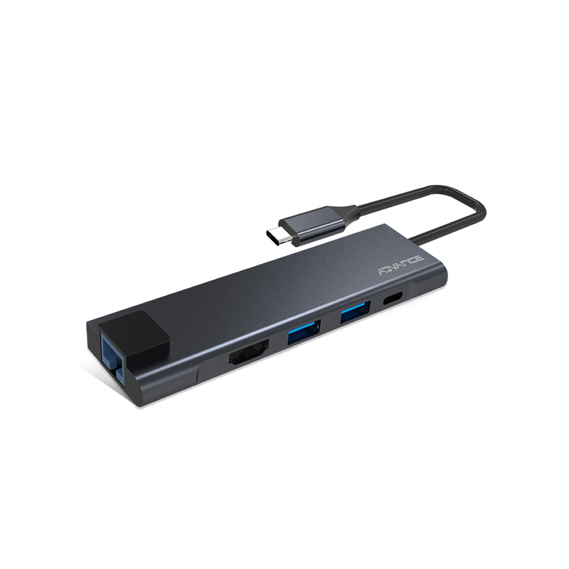 Station d'accueil portable 5en1 USB-C 3.0 Xpand Smart gris - ADVANCE - ACCHUB-CHU45ADVA