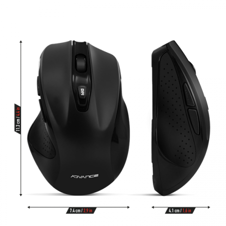 Souris sans fil Shape 6D 2400Dpi noir - ADVANCE - SOURSSHAPEBKADVA