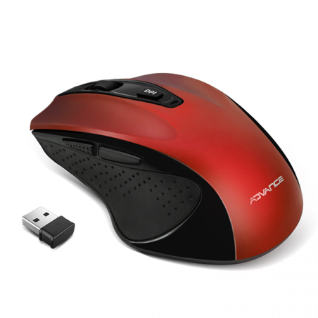 Souris sans fil Shape 6D 2400Dpi Rouge/Noir - ADVANCE - SOURSHAPEREADV