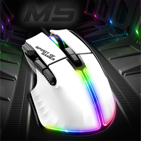 Souris PC gaming Pro M-5 Artic White - SPIRIT OF GAMER - SOURS-PM5RGBWT