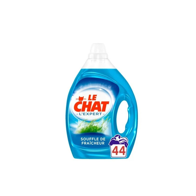 Lessive liquide L'Expert souffle de fraicheur 44 lavages 2,2L Bleu - LE CHAT 