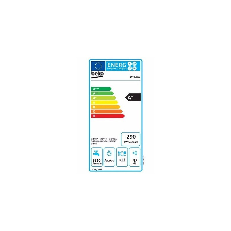 Lave Vaisselle 12 Couverts BEKO - LVP62W1