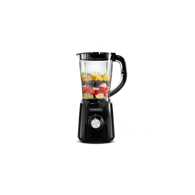 Blender avec 2 Lames Inox  500w 1.5L Noir - KITCHENCOOK - BSTURBOBLACK