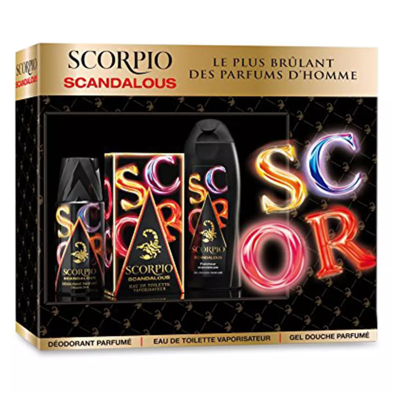 Coffret Scandalous Eau de toilette 75mL & Déodorant 150mL et gel douche 250mL - SCORPIO - 69332