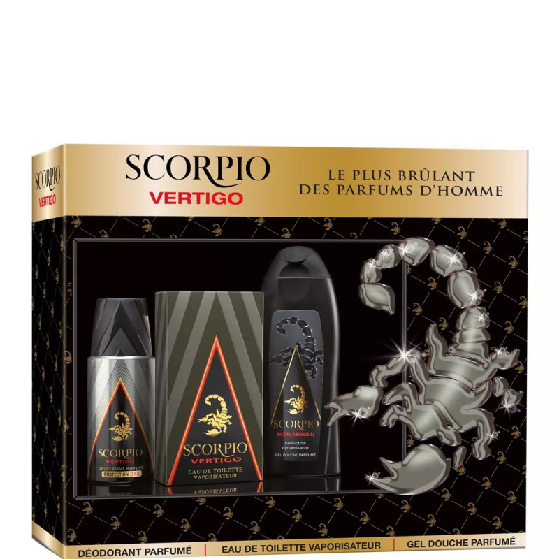 Coffret Vertigo Eau de toilette 75mL & Déodorant 150mL et gel douche 250mL - SCORPIO - 69338