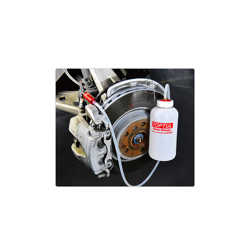 Valve de purge de frein avec bouteille de réception - TOPTUL - JECF0180