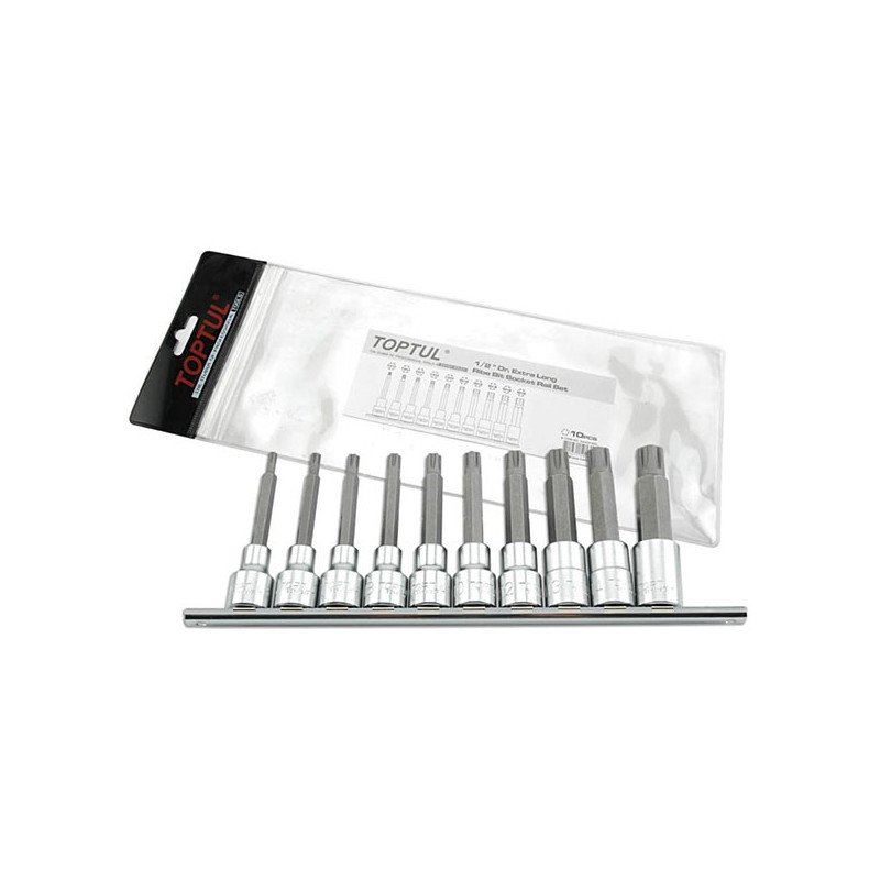 Jeu de rails de douilles Ribe Bit 1/2" 10pcs - TOPTUL - GAAG1003