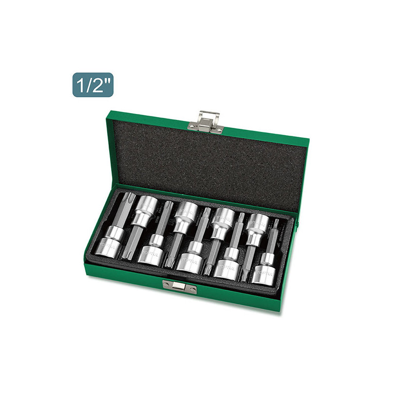 Jeu de douilles étoile longue 1/2" 9pièces - TOPTUL - GAAD0906