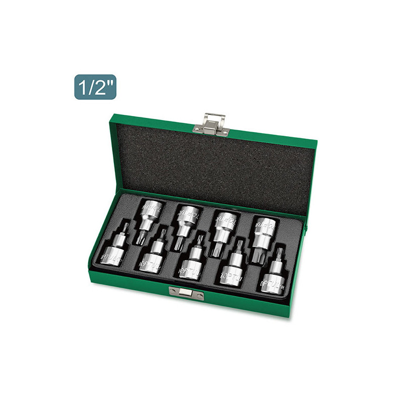 Jeu de douilles Star Bit 1/2" 9pcs - TOPTUL - GAAD0903