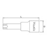 Douille à embout Torx T27 1/2" 55mm - TOPTUL - BCFA1627