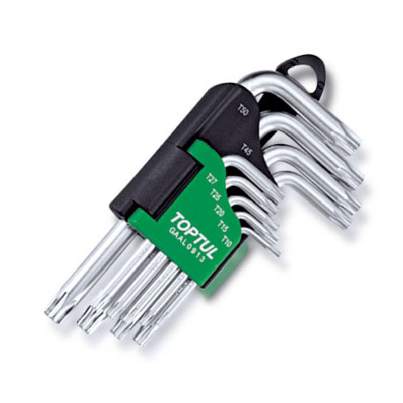 Jeu de clés à clé étoile type court Torx 9pcs - TOPTUL - GAAL0913