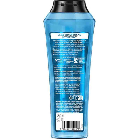 Shampoing aqua revive hydratant Gliss 250mL - SCHWARZKOPF - 35457