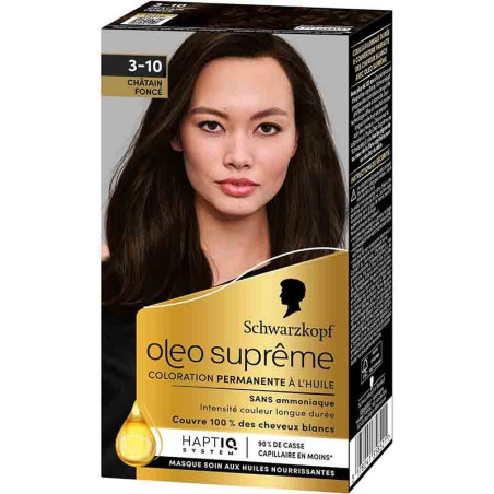 Coloration permanente oleo suprême châtain foncé 3-10 165mL - SCHWARZKOPF - 35852
