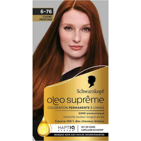 Coloration permanente oleo suprême cuivré profond 6-76 165mL - SCHWARZKOPF - 35868