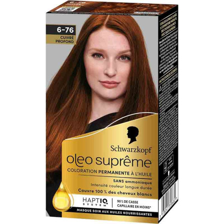Coloration permanente oleo suprême cuivré profond 6-76 165mL - SCHWARZKOPF - 35868