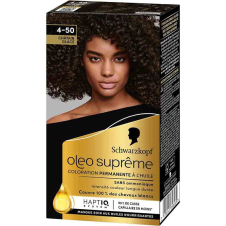 Coloration permanente oleo suprême châtain 4-50 165mL - SCHWARZKOPF - 35856