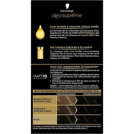 Coloration permanente oleo suprême noir Intense 1-10 165mL - SCHWARZKOPF - 35848
