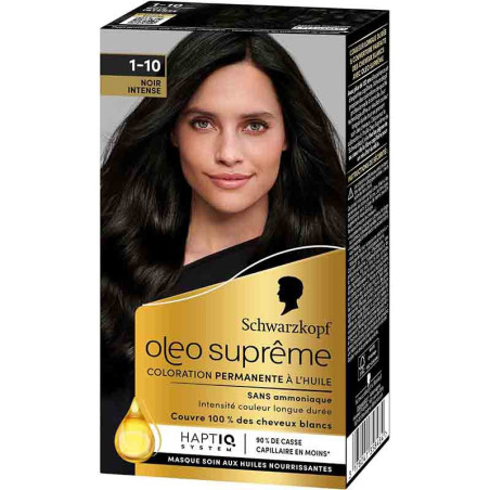Coloration permanente oleo suprême noir Intense 1-10 165mL - SCHWARZKOPF - 35848