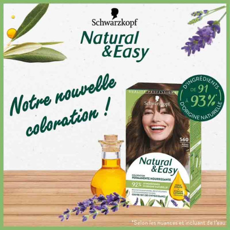 Coloration permanente natural & easy châtain foncé 580 165mL - SCHWARZKOPF - 34927