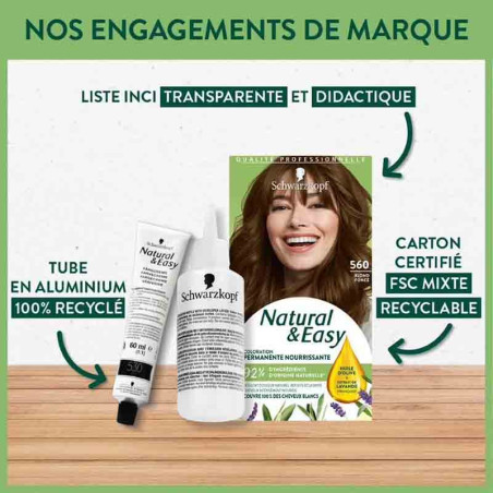 Coloration permanente natural & easy châtain foncé 580 165mL - SCHWARZKOPF - 34927