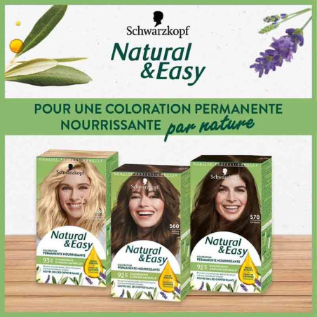 Coloration permanente natural & easy châtain foncé 580 165mL - SCHWARZKOPF - 34927