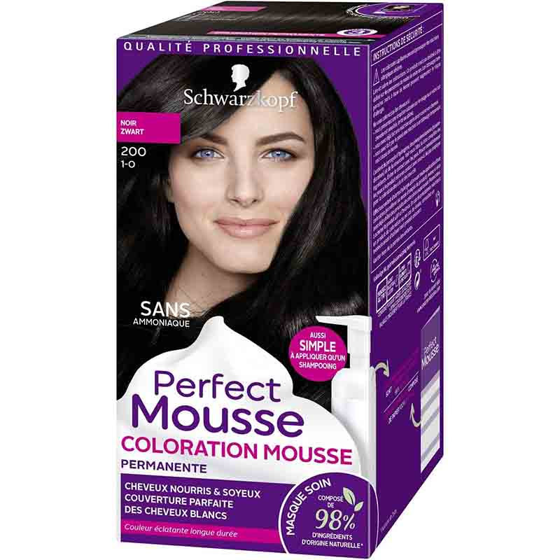 Coloration permanente perfect mousse noir 200 - SCHWARZKOPF - 67888