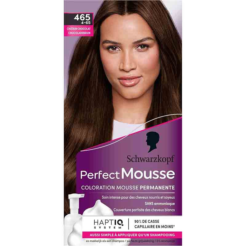 Coloration permanente perfect mousse châtain chocolat 465 - SCHWARZKOPF - 67885