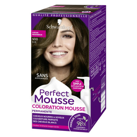 Coloration permanente perfect mousse châtain 500 - SCHWARZKOPF - 67887