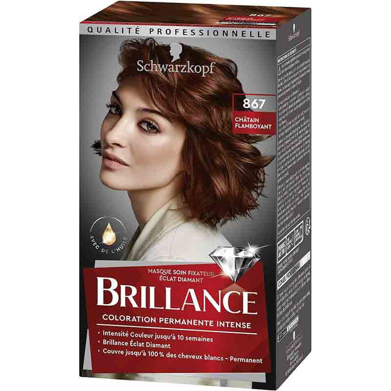 Coloration cheveux permanente intense brillance châtain flamboyant 867 - SCHWARZKOPF - 35003