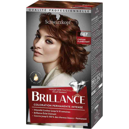 Coloration cheveux permanente intense brillance châtain flamboyant 867 - SCHWARZKOPF - 35003