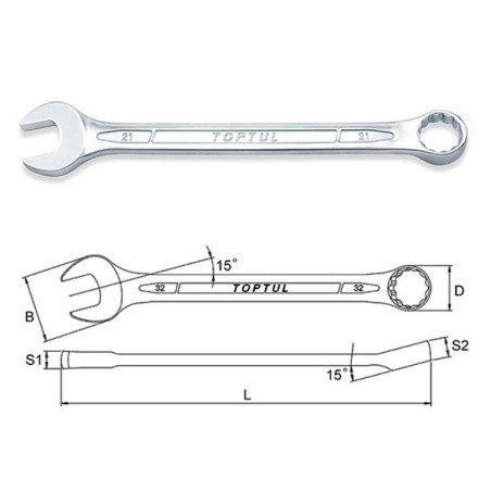 Clé mixte standard 10mm - TOPTUL - AAEB1010