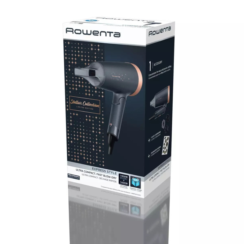 Sèche cheveux Express style stellar 1600W Gris/Bleu - ROWENTA - CV1851F0