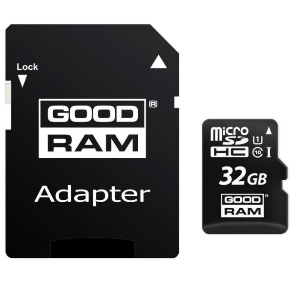 Carte Micro SD Classe 10 + Adaptateur 32 Go GOODRAM - MICSDGOOD32