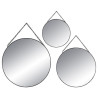 Miroir Rond Métal Chaîne x3 Noir