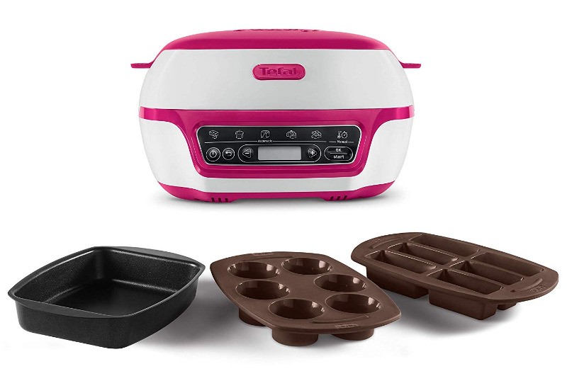 Tefal Machine à gâteaux intelligente, 5 programmes automatiques, 1 mode  manuel, 12 moules mini gâteaux, 1 grand moule, Compatible avec la gamme